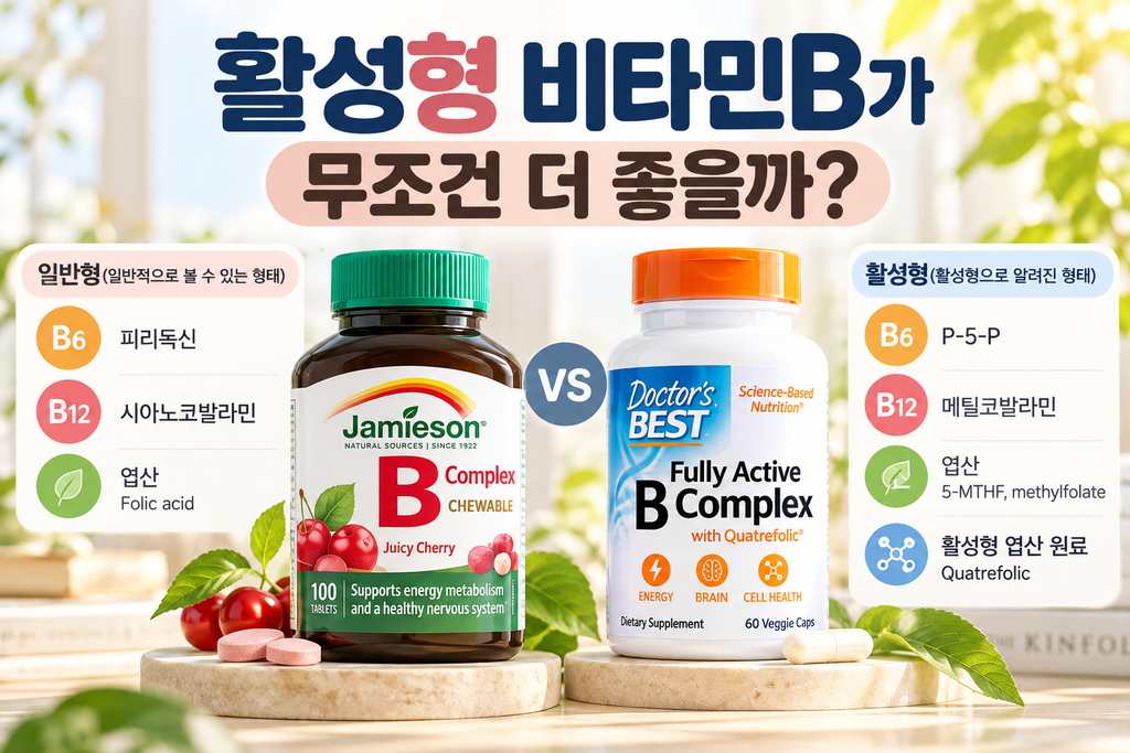 동결건조 곱슬케일 꼭 챙겨 드세요! 입안 구내염이 바로 아물어요~ 유기농 분말 먹는 법과 효능 7가지 7 활성형 비타민B 비교 인포그래픽 1
